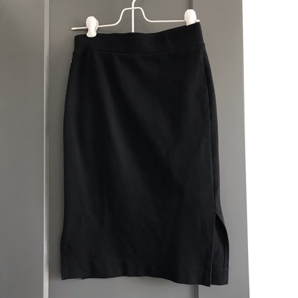 Madewell Black Pencil Skirt with Slits - Picture 1 of 3
